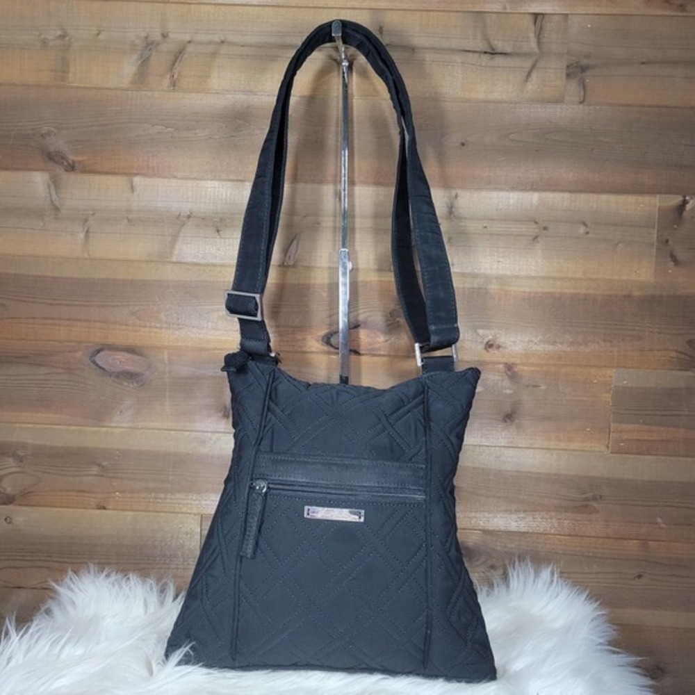 Vera Bradley Black Microfiber Crossbody Hipster